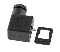 Connecteur d'électrovanne standard industriel forme B, taille 1, M16x1.5, 31mm, noir [2 pièces]