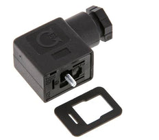 Connecteur d'électrovanne standard industriel forme B, taille 1, M16x1.5, 31mm, noir [2 pièces]