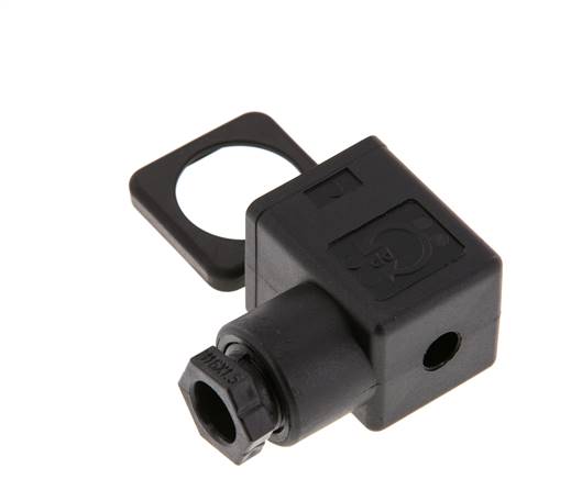 Connecteur d'électrovanne DIN 43650 forme A, taille 3, M16x1.5, 35mm, noir
