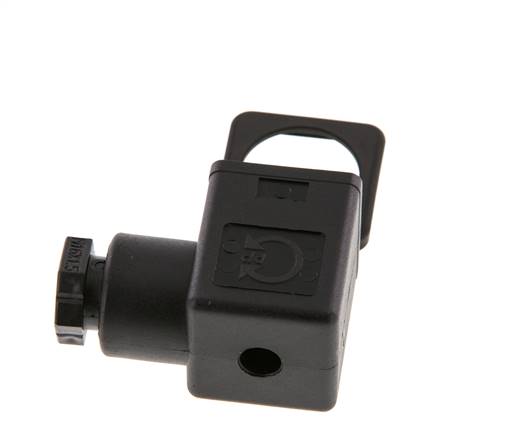 Connecteur d'électrovanne DIN 43650 forme A, taille 3, M16x1.5, 35mm, noir