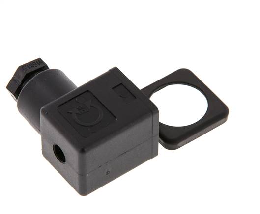 Connecteur d'électrovanne DIN 43650 forme A, taille 3, M16x1.5, 35mm, noir