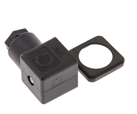 Connecteur d'électrovanne DIN 43650 forme A à 3 contacts, taille 3, M16x1.5, 28mm, noir