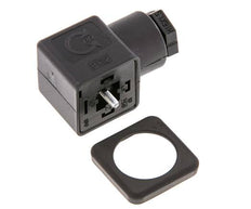 Connecteur d'électrovanne DIN 43650 forme A à 3 contacts, taille 3, M16x1.5, 28mm, noir