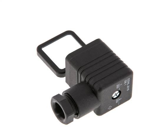 Connecteur d'électrovanne DIN 43650 forme A, taille 3, M16x1.5, 36mm, noir