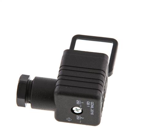 Connecteur d'électrovanne DIN 43650 forme A, taille 3, M16x1.5, 36mm, noir