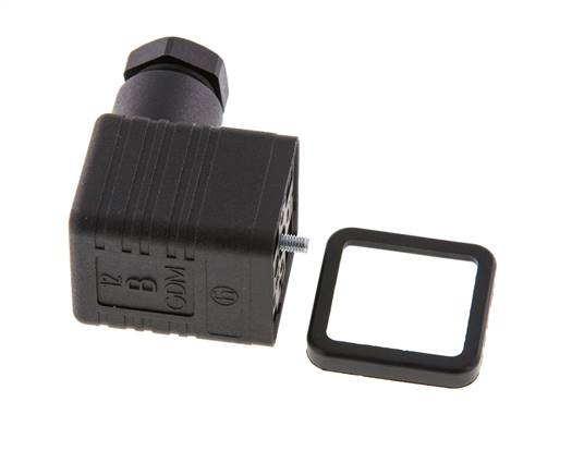 Connecteur d'électrovanne DIN 43650 forme A, taille 3, M16x1.5, 36mm, noir