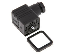 Connecteur d'électrovanne DIN 43650 forme A, taille 3, M16x1.5, 36mm, noir