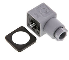 Connecteur d'électrovanne DIN 43650 forme A, taille 3, PG9, 28mm, gris