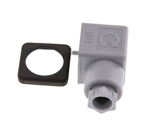 Connecteur d'électrovanne DIN 43650 forme A, taille 3, PG9, 28mm, gris