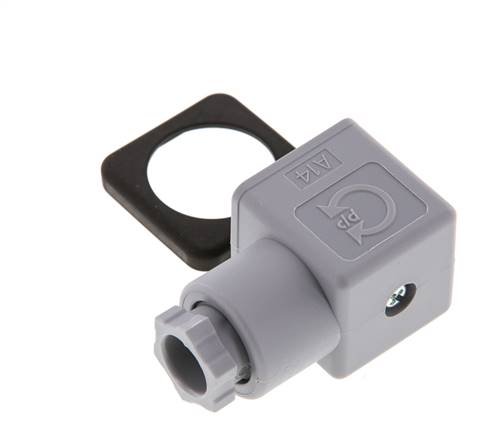 Connecteur d'électrovanne DIN 43650 forme A, taille 3, PG9, 28mm, gris