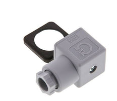 Connecteur d'électrovanne DIN 43650 forme A, taille 3, PG9, 28mm, gris