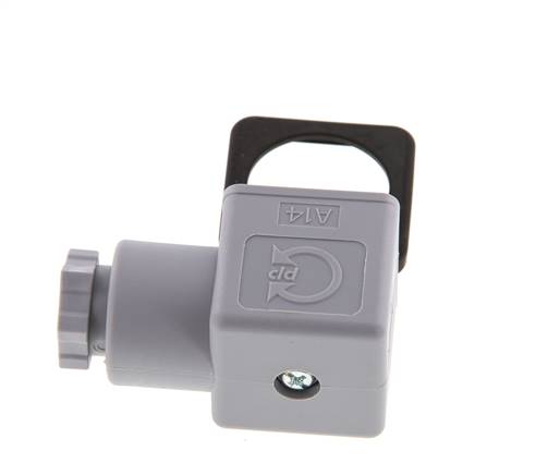 Connecteur d'électrovanne DIN 43650 forme A, taille 3, PG9, 28mm, gris