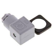 Connecteur d'électrovanne DIN 43650 forme A, taille 3, PG9, 28mm, gris