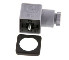Connecteur d'électrovanne DIN 43650 forme A, taille 3, PG9, 28mm, gris
