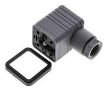 Connecteur d'électrovanne DIN 43650 forme A, taille 3, M16x1.5, 35mm, gris