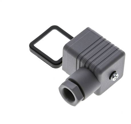 Connecteur d'électrovanne DIN 43650 forme A, taille 3, M16x1.5, 35mm, gris