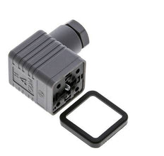 Connecteur d'électrovanne DIN 43650 forme A, taille 3, M16x1.5, 35mm, gris